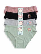 Ribbed Rainbow Print Brief Panty 2PC