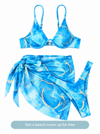 Marble Blue 2-piece Swimsuit