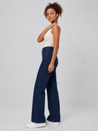 Trendy Dark Wash Wide-Leg Jeans – DYQ 383