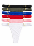 Gold Buckle Detail Strap Thong Panties – 2PC