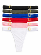 Gold Buckle Detail Strap Thong Panties – 2PC