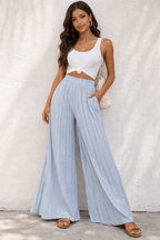 High Waist Pleated Wide Leg Pant