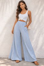 High Waist Pleated Wide Leg Pant