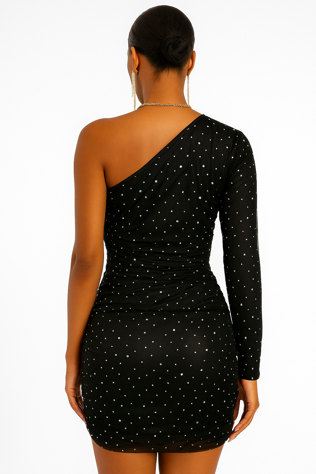 One-Shoulder Glitter Mini Dress – Party & Night Out