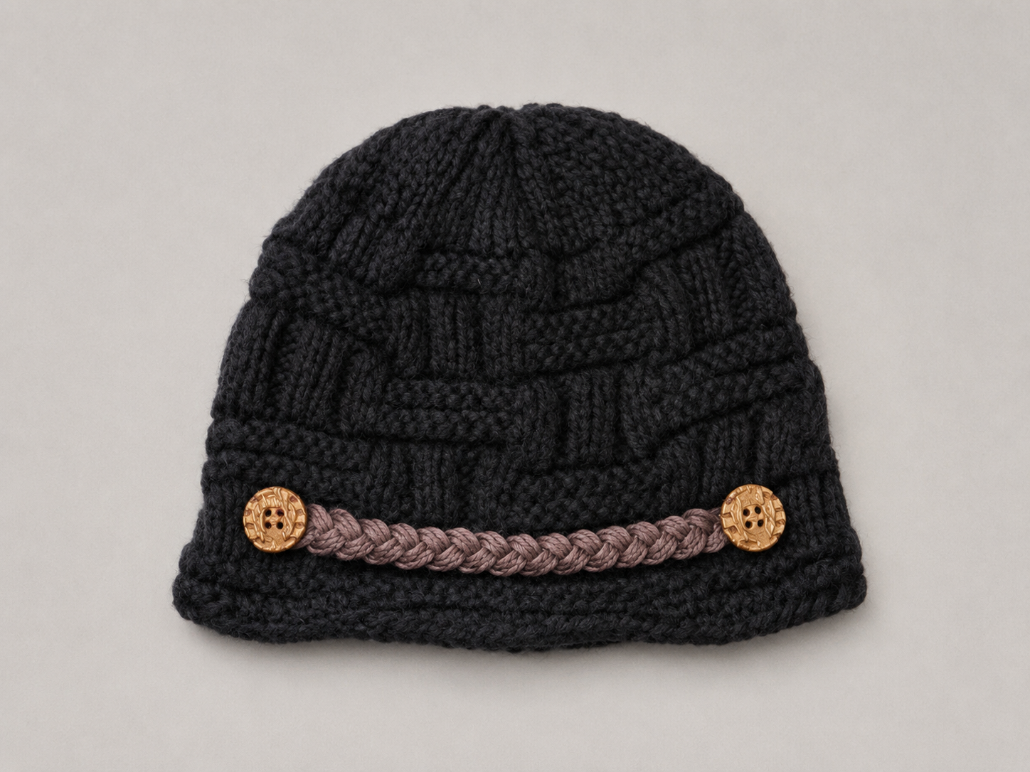 Women's Knitted Visor Beanie - Winter Warm Cable Knit Hat