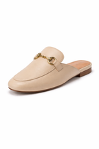 Women’s Metal Detail Slip-On Loafers – Classic Low Heel Casual Mules