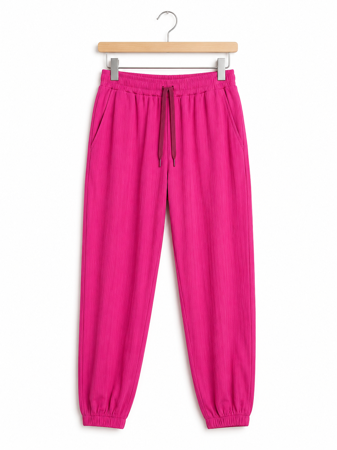 Ribbed Knitted Elastic Waist Pants