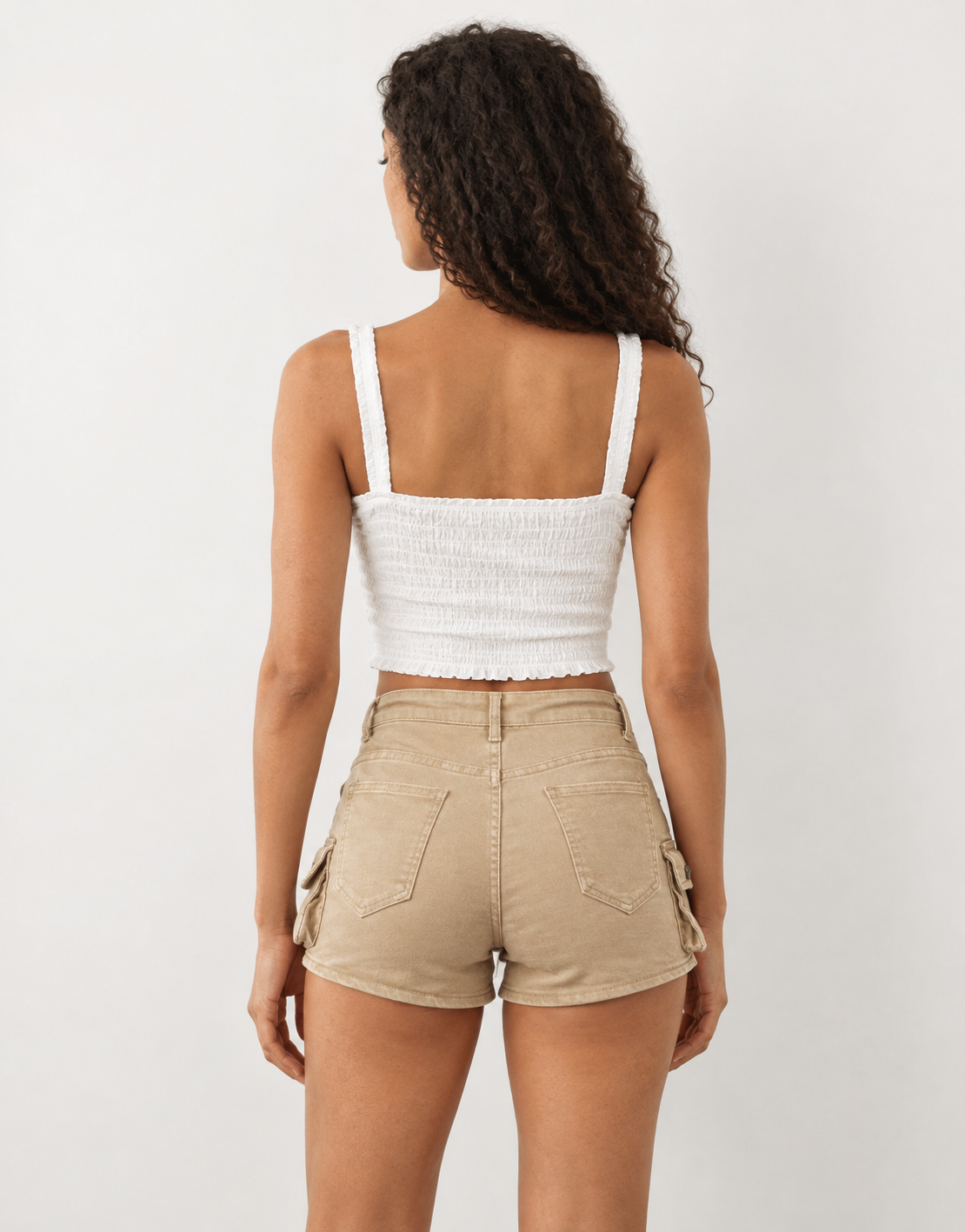 Slim Fit High Waist Cargo Shorts XD124