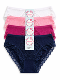 Ribbed Lace Brief Panty 2Pc