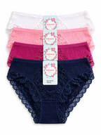 Ribbed Lace Brief Panty 2Pc