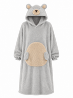 Cozy Bear Plush Hoodie Blanket Dress