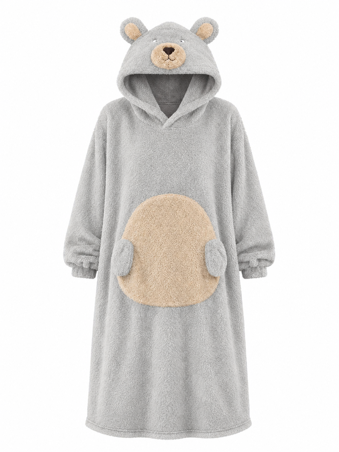 Cozy Bear Plush Hoodie Blanket Dress