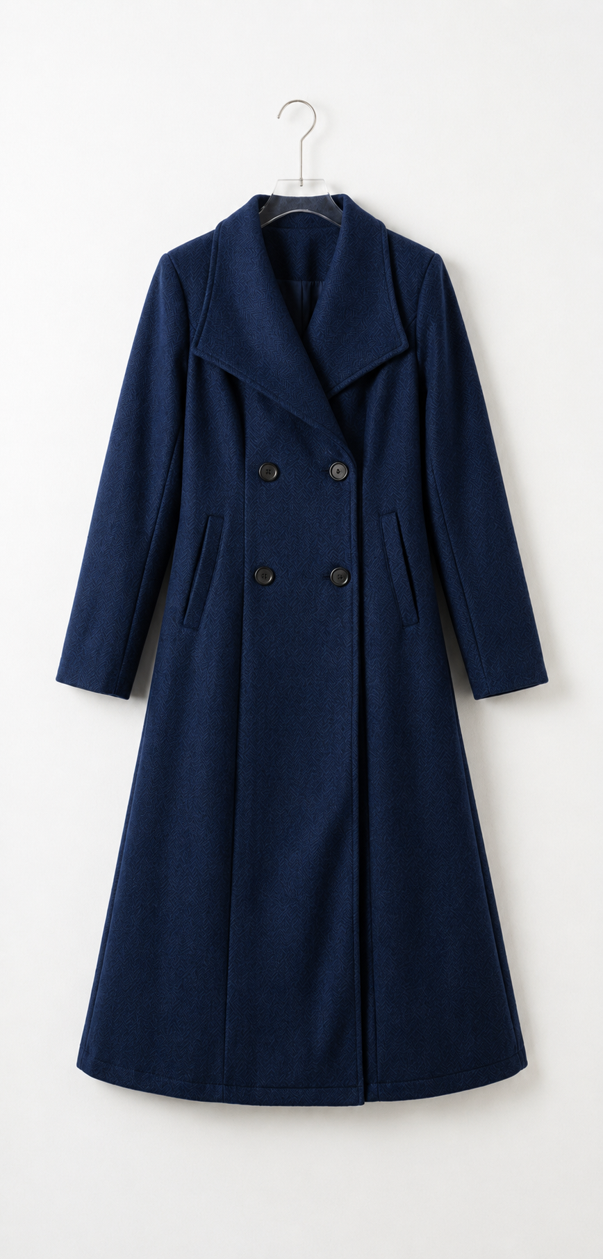Classic Double-Breasted Long Coat