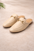 Women’s Metal Detail Slip-On Loafers – Classic Low Heel Casual Mules