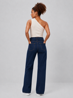 Trendy Dark Wash Wide-Leg Jeans – DYQ 383
