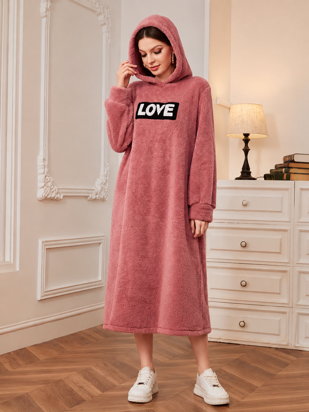 Minimal Luxe Hooded Maxi Lounge Dress