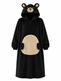 Cozy Bear Plush Hoodie Blanket Dress