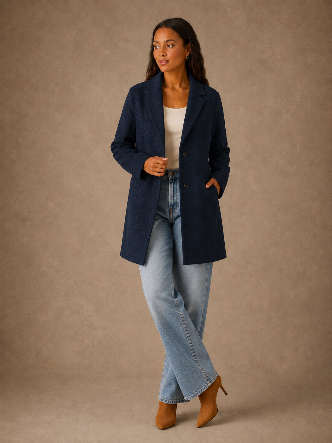 Elegant Tailored Mid-Length Blazer Coat