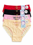 Lace Heart Detail Brief Panty 2Pcs