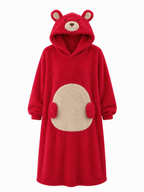 Cozy Bear Plush Hoodie Blanket Dress
