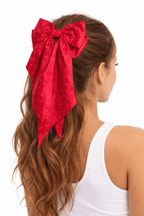 Large Rhinestone Hair Bow Clip 1pc