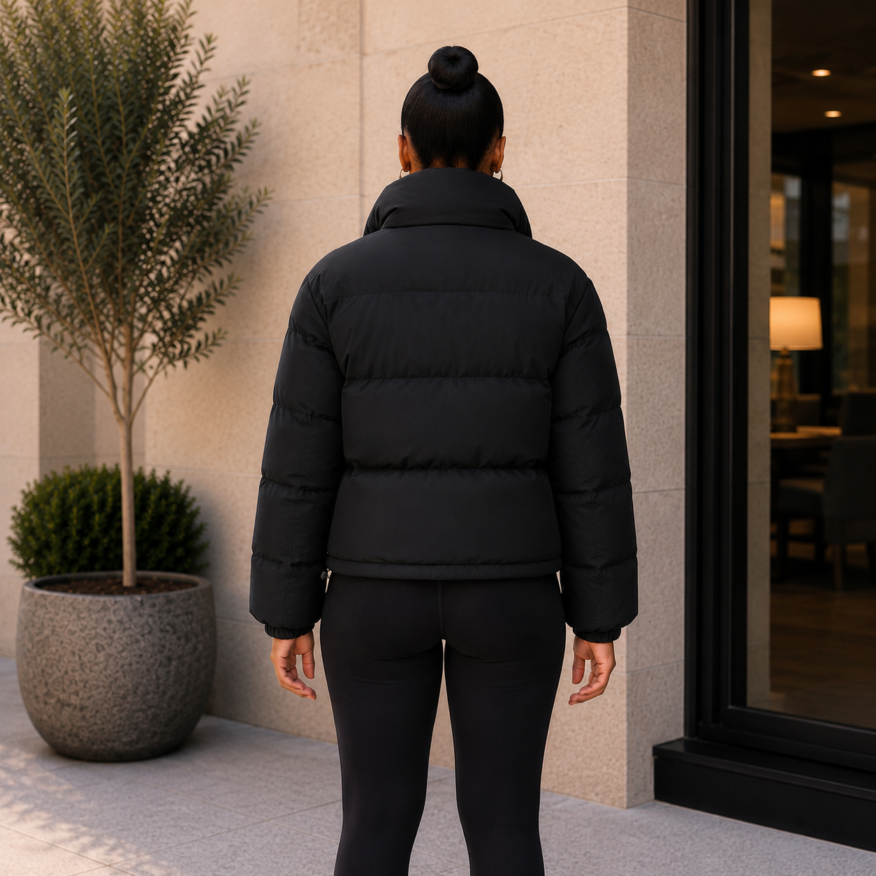 Women’s Cropped Puffer Winter Jacket