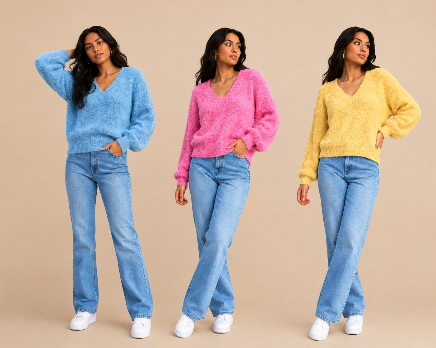 Winter Wool Jersey Pullover – 3 Piece Cozy Knit Sweater Set