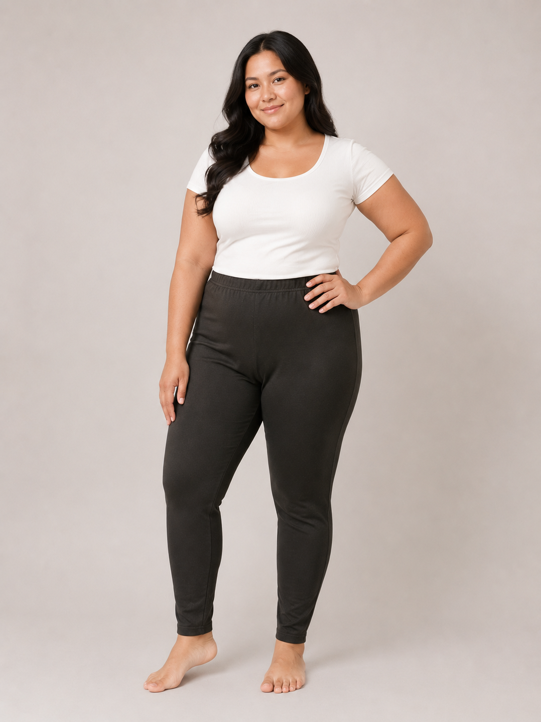 Black Thermal Leggings - Curve Sizes