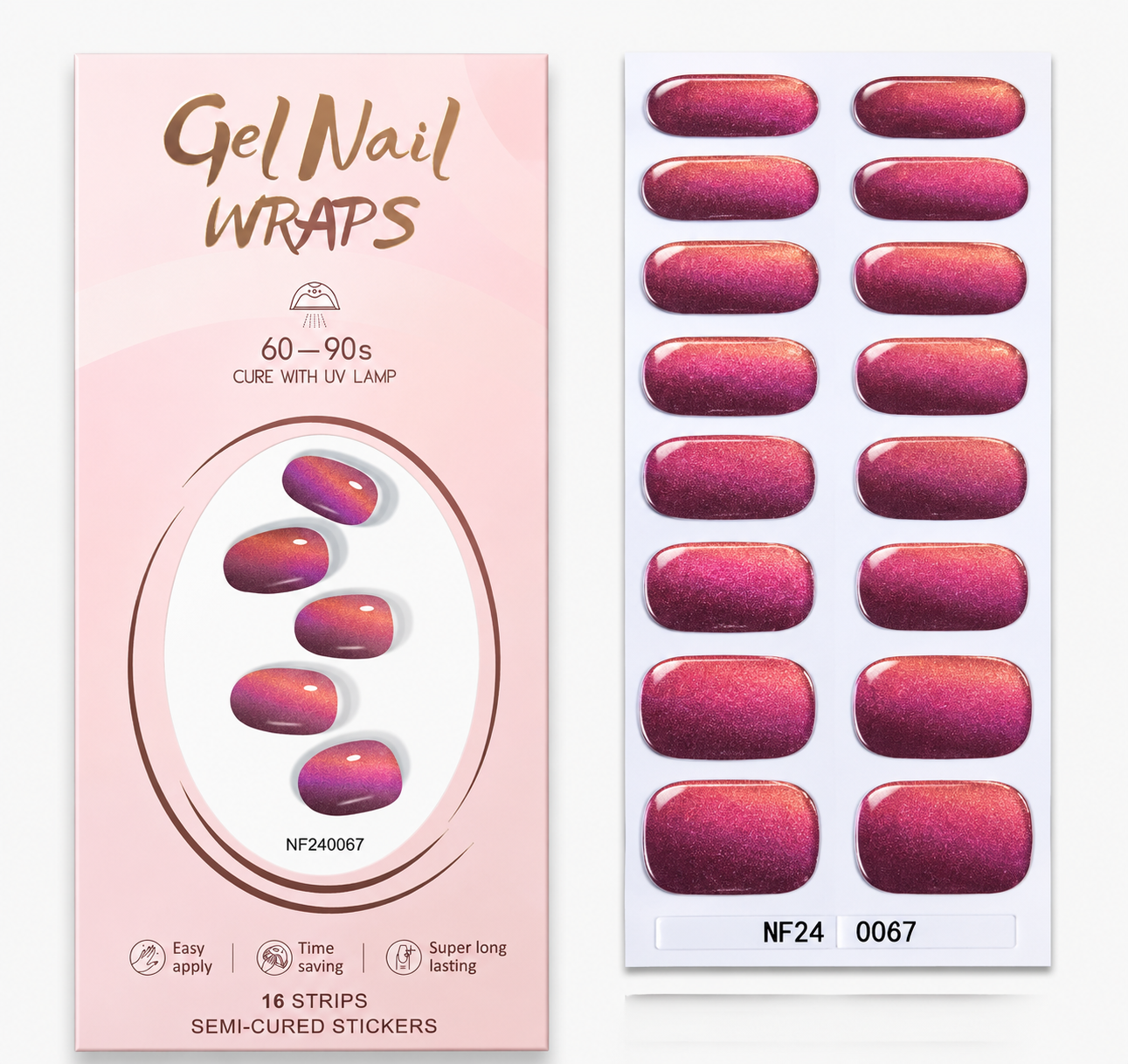 Cutesy Gel Nail Wrap Stickers – Easy Apply Glossy Nail Art Decals