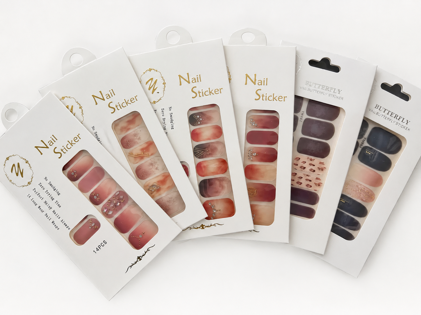 Elegant Designer UV Nail Wrap Stickers