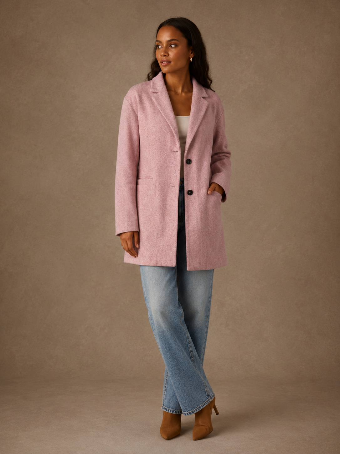 Elegant Tailored Mid-Length Blazer Coat