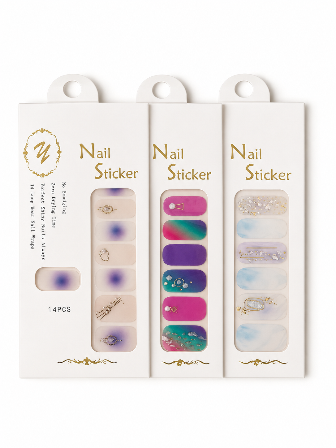 Elegant Designer UV Nail Wrap Stickers