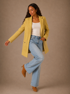 Elegant Tailored Mid-Length Blazer Coat