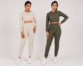 Glitter Hoodie Crop Top Two Piece Pants Set - 2pc set