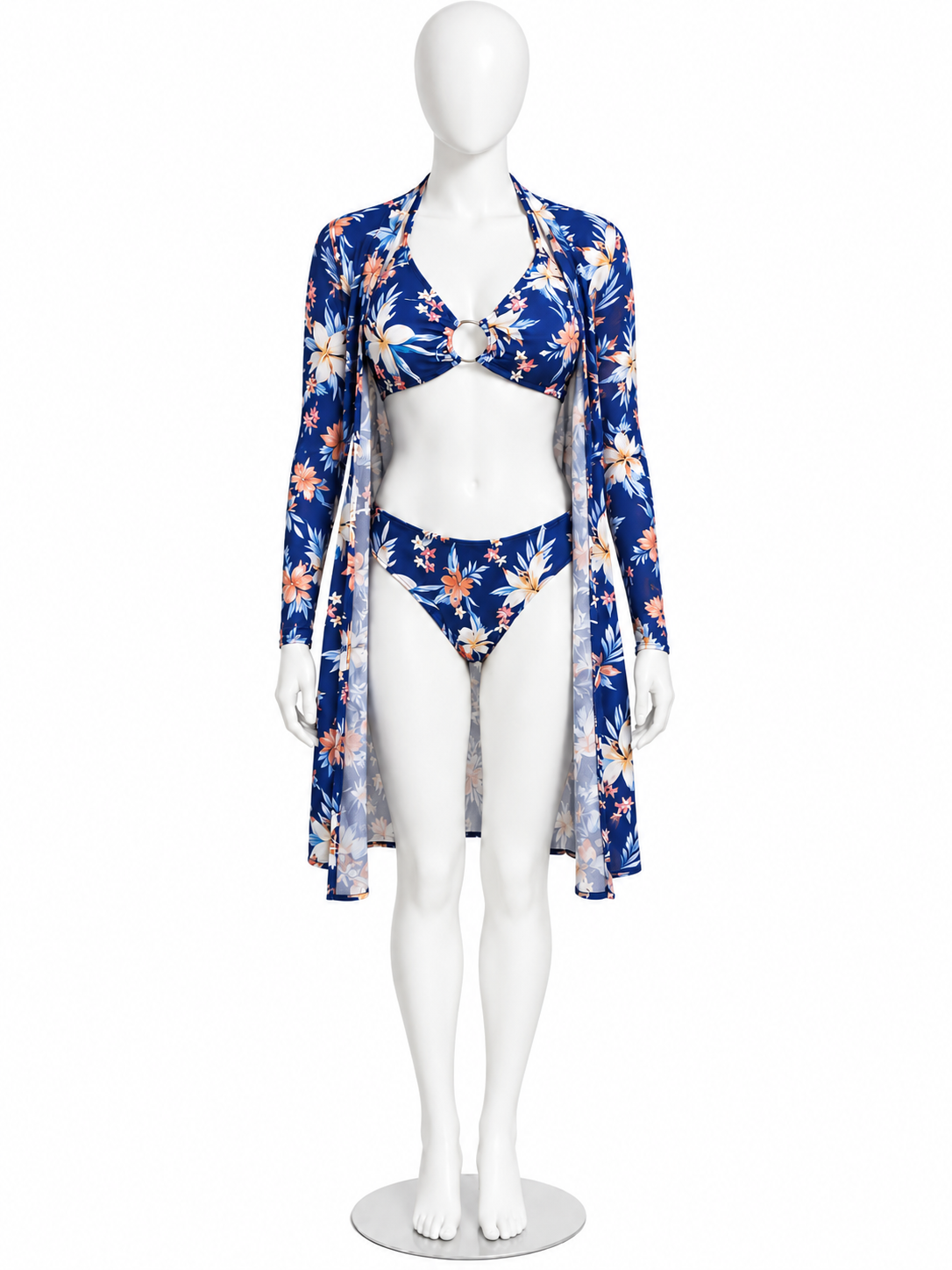 Blue Floral 2-piece Swimsuit