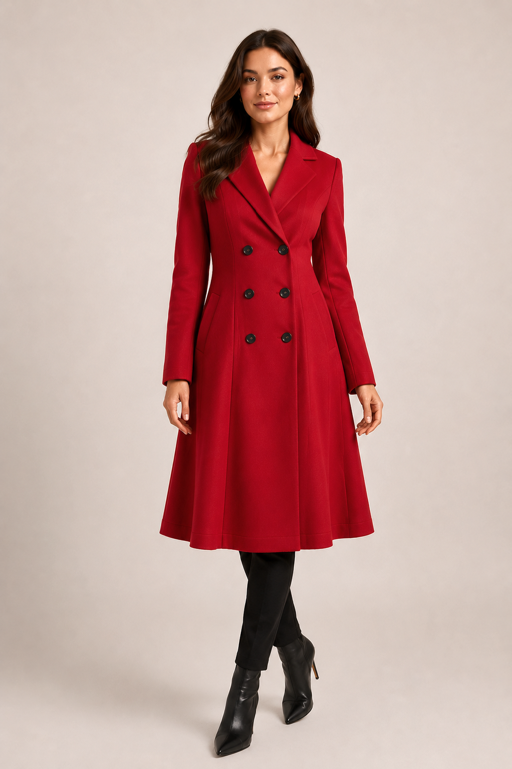 Elegant Double-Breasted Longline Coat