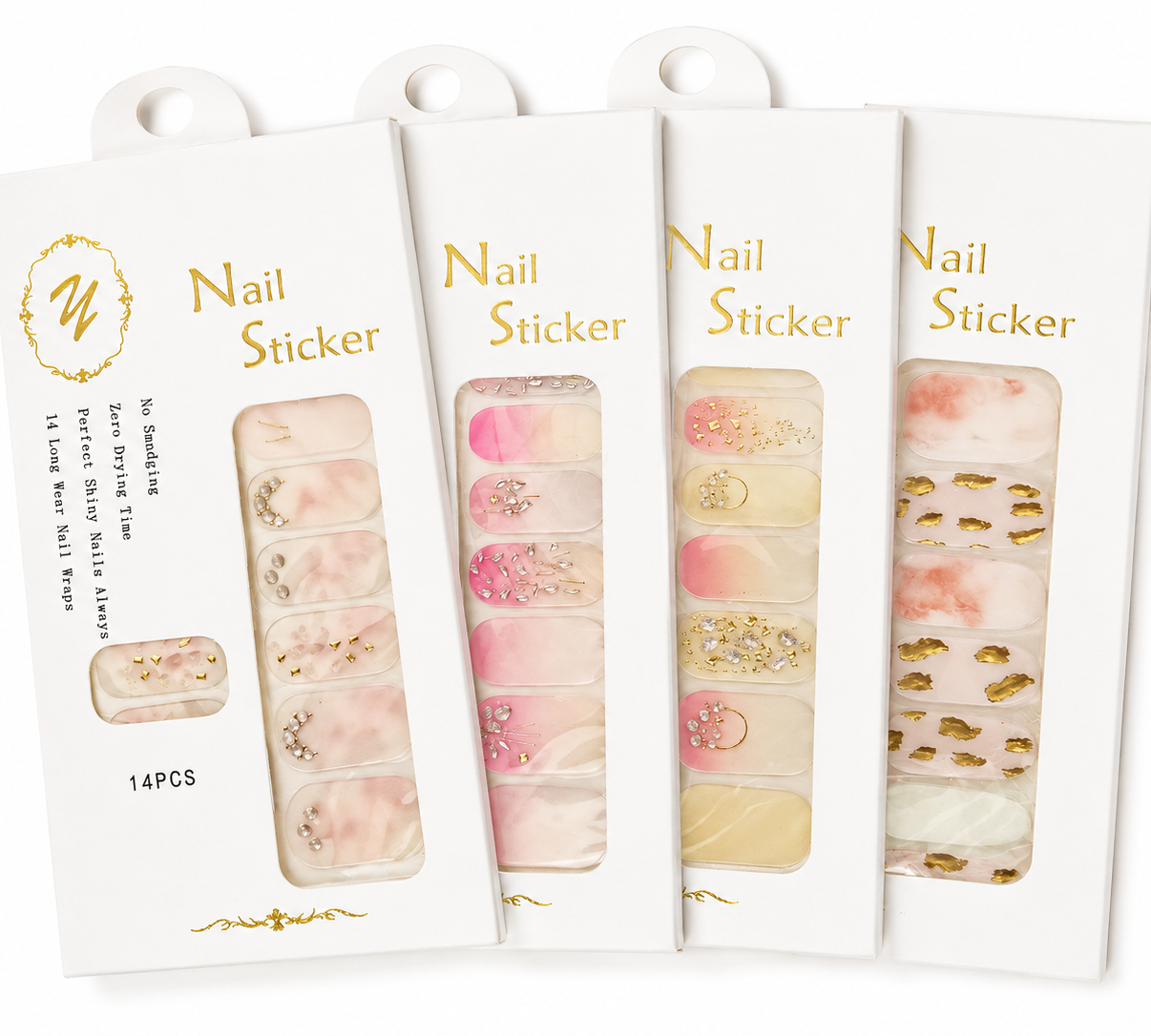 Elegant Designer UV Nail Wrap Stickers