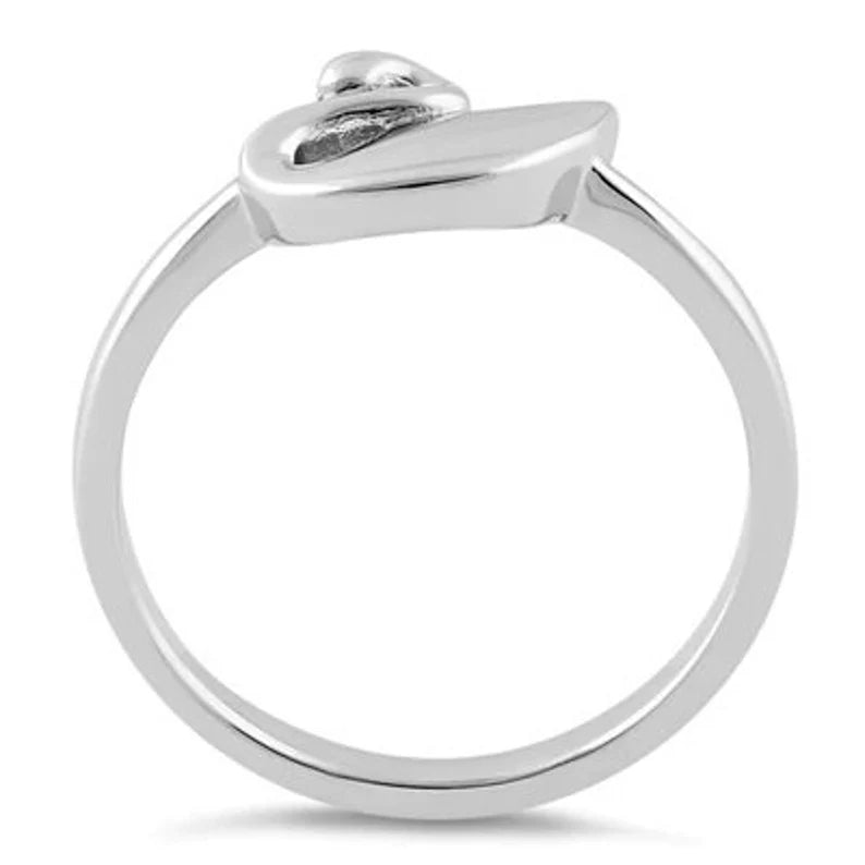 Silver Plain Swan Ring