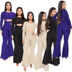 jacquard suspender flared pants set no XD21
