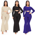 jacquard suspender flared pants set no XD21