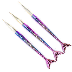 3pcs Fish Tail Nail Art Drawing Brush Set – Perfect for Detailed Designs