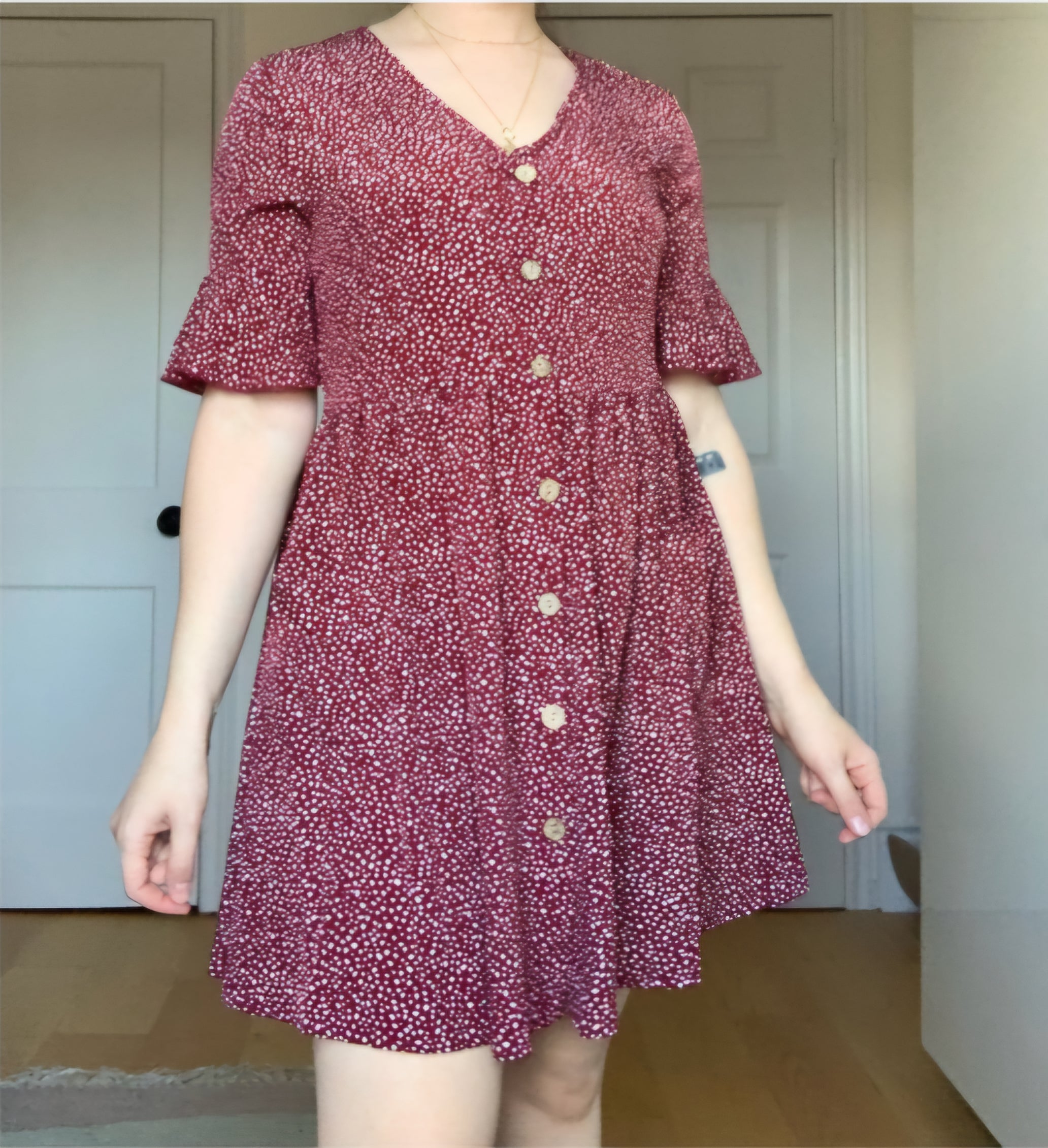 Polka dot dress with pockets