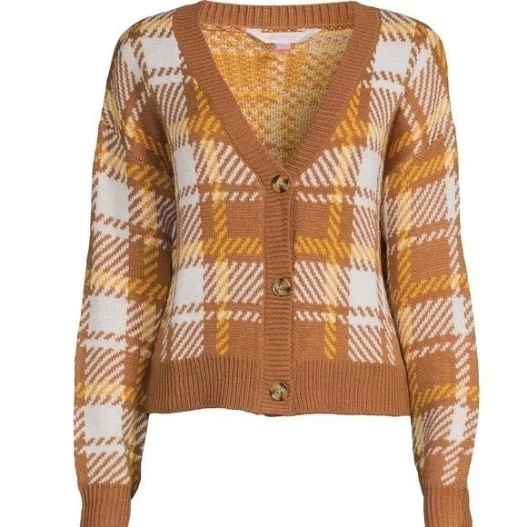 Check Button Up Cardigan