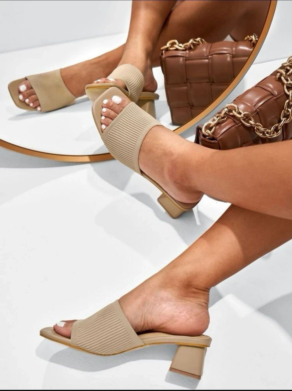 Open-Toe Block Heel Mules – Slip-On Mid-Heel Sandals