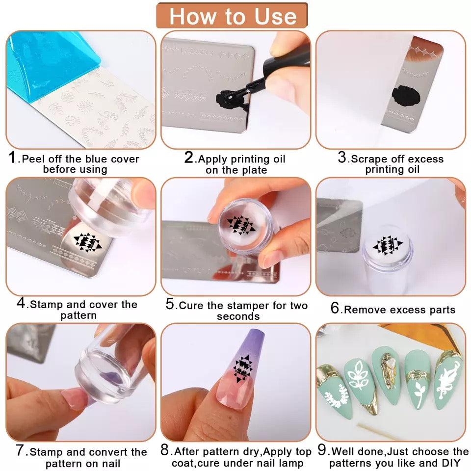 Nail Art Stamping Transfer Stamper Scraper Plate