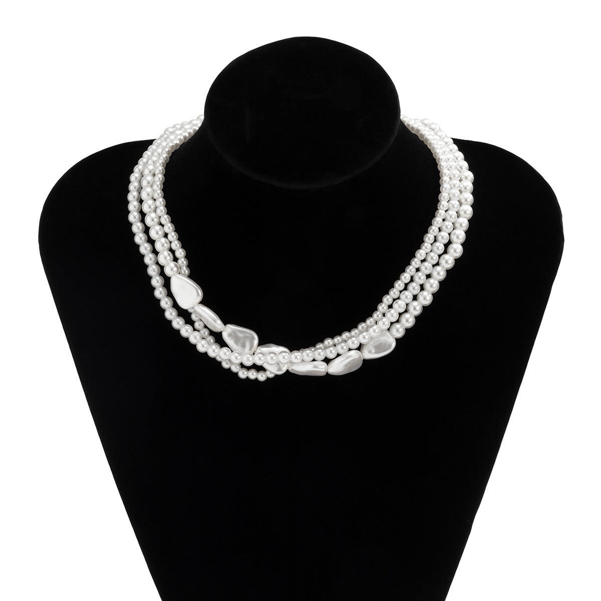 Pearl twin necklace round beads - XD21
