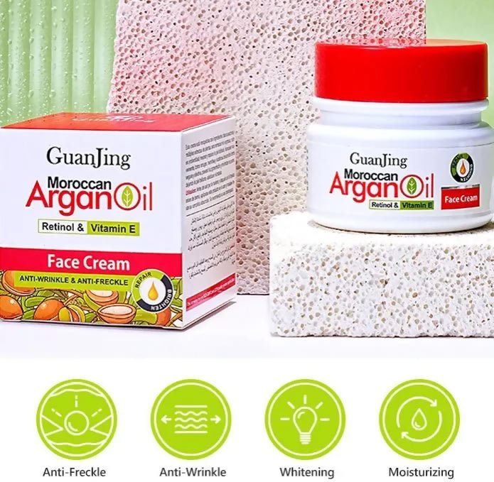 GuanJing Moroccan Argan Oil Face Cream - Anti-Wrinkle & Anti-Freckle Care 80g
