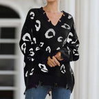 Leopard Print V-Neck Long Sleeve