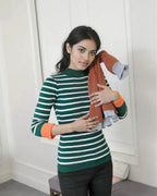 Striped Ribbed Knit Top