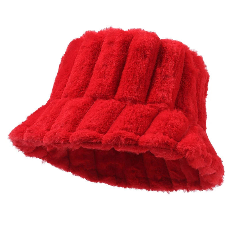 Plush Faux Fur Bucket Hat